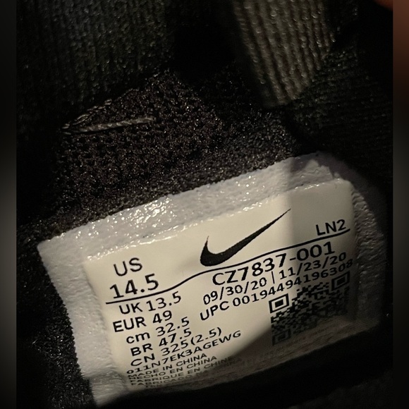 Nike Vapor Edge Elite 360 Flyknit ‘Black White’ (size us mens 14.5) - Picture 4 of 6